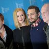 Actors Lewis Kidman Franco and director Herzog pose during photocall at 65th Berlinale International Film Festival in Berlin