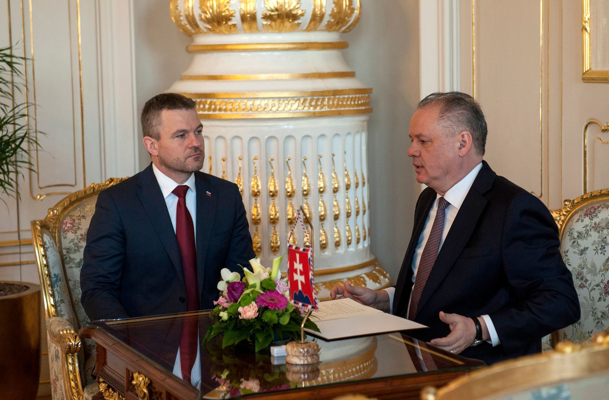Slovenský premiér Peter Pellegrini a prezident Andrej Kiska.