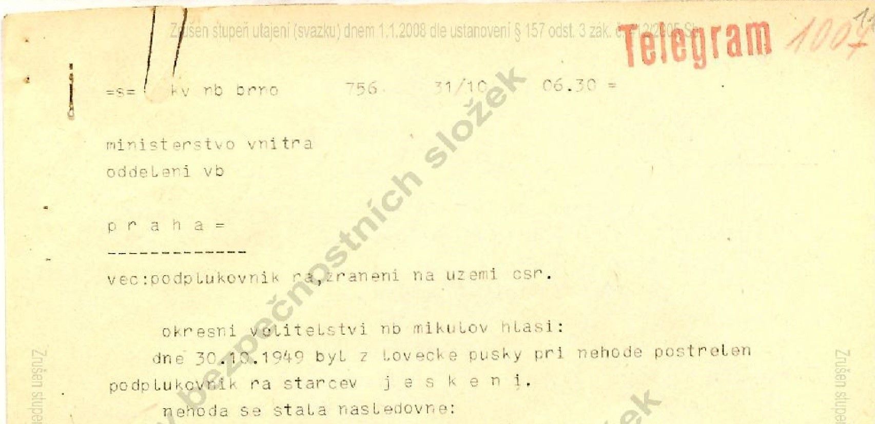 Postřelený plukovník Rudé armády Jevgenij Starcov