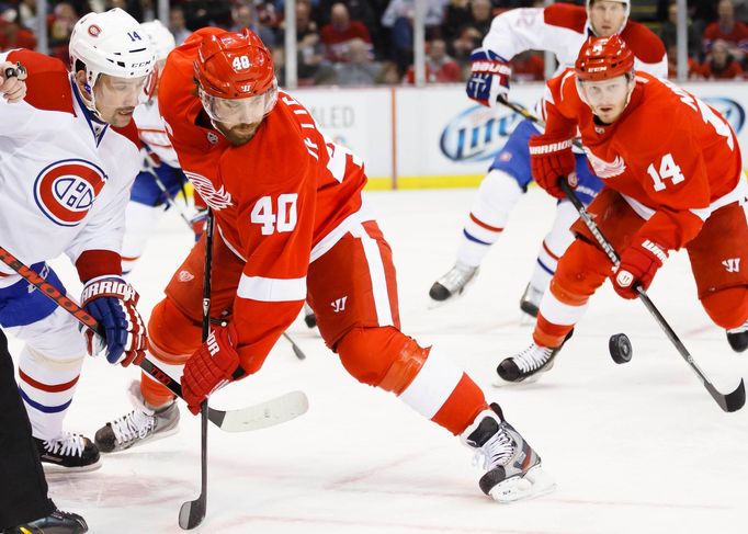 NHL: Montreal Canadiens at Detroit Red Wings (Zetterberg a Plekanec)