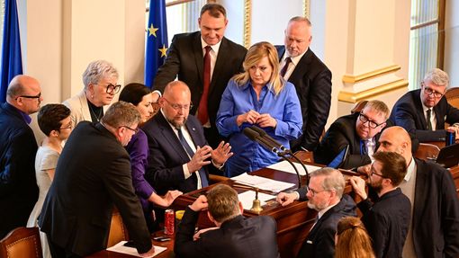 Mimořádná schůze Sněmovny svolaná z podnětu poslanců opozičního ANO k případu bitcoinů darovaných ministerstvu spravedlnosti, 5. června 2025, Praha.