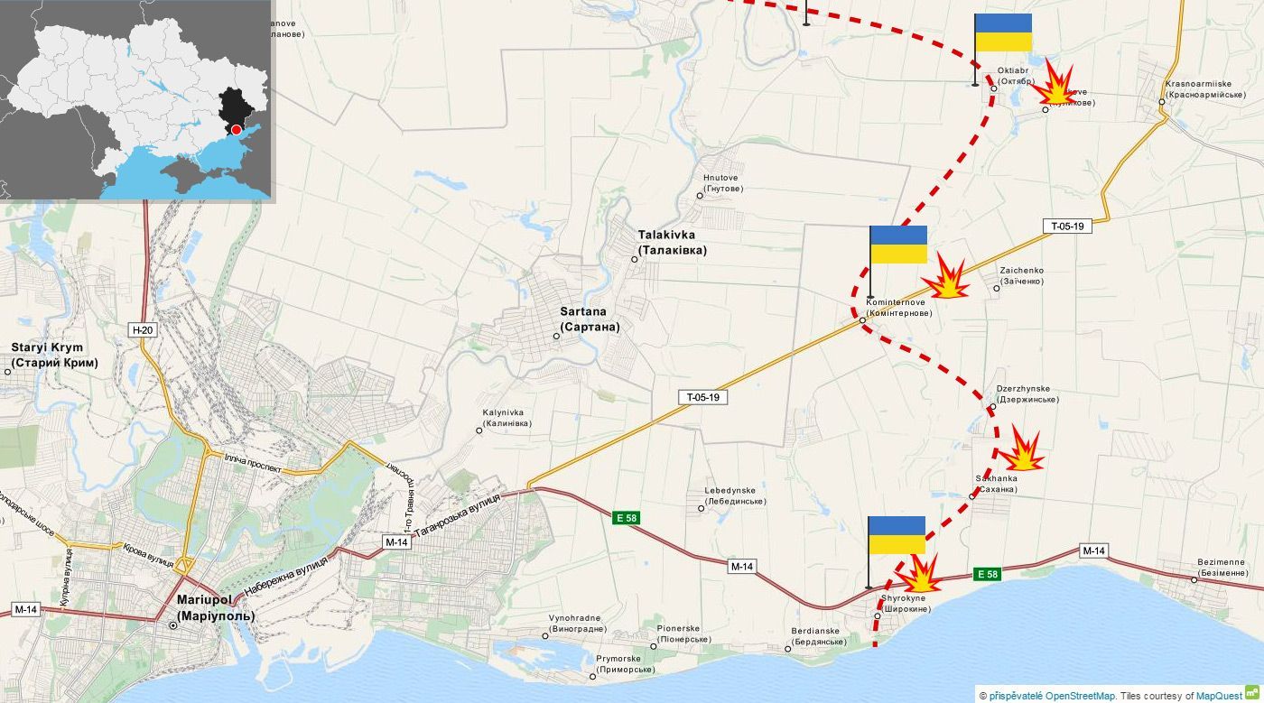 Ukrajina - Mariupol - mapa