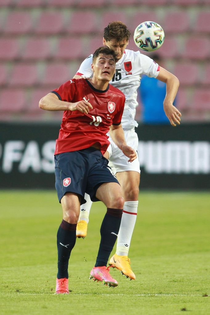 Patrik Schick v zápase Česko - Albánie