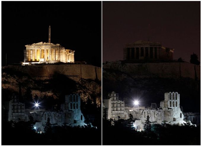 Parthenon a Herodovo divadlo v řeckých Athénách