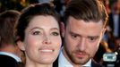 Jessica Biel (L) and actor and singer Justin Timberlake