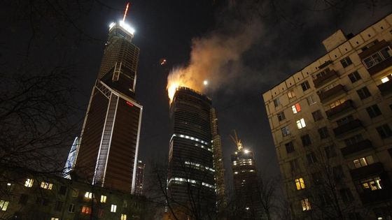 Hořela jedna z nejvyšších budov světa