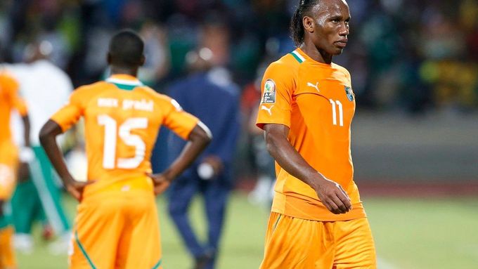 Smutný Didier Drogba na Africkém poháru národů 2013.