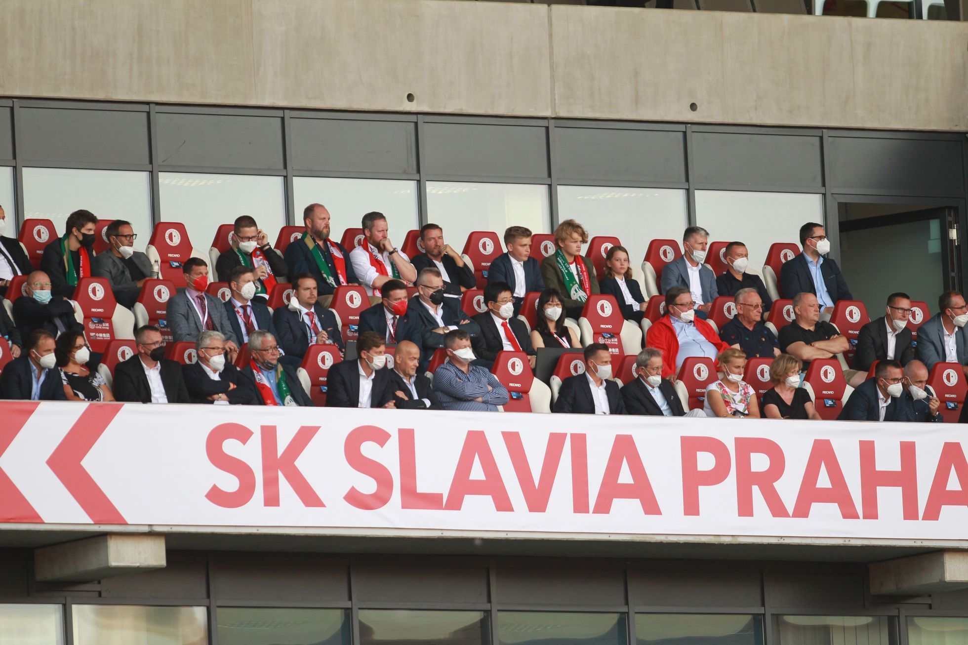VIP lóže Slavie v odvetě 3. předkola LM Slavia - Ferencváros
