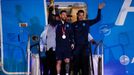 Soccer Football - Argentina team arrives to Buenos Aires after winning the World Cup  - Buenos Aires, Argentina - December 20, 2022 Argentina coach Leonel Scaloni and  Li