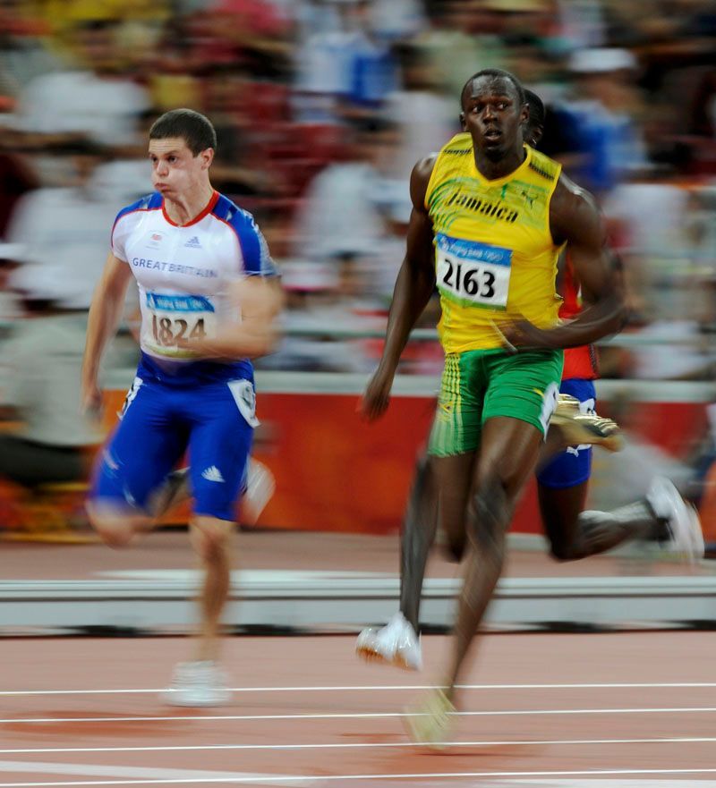 100m sprint, Usain Bolt a Craig Pickering
