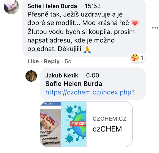 Odkazy na Kořínkův e-shop s bělidlem šíří i milionem zadlužený dezinformátor Jakub Netík. | Foto: Facebook