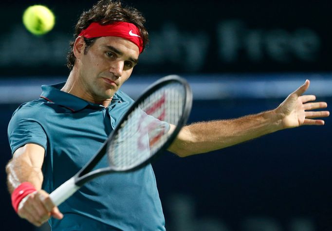 Roger Federer na turnaji v Dubaji 2014