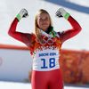 Lara Gutová se raduje z bronzu v olympijském sjezdu