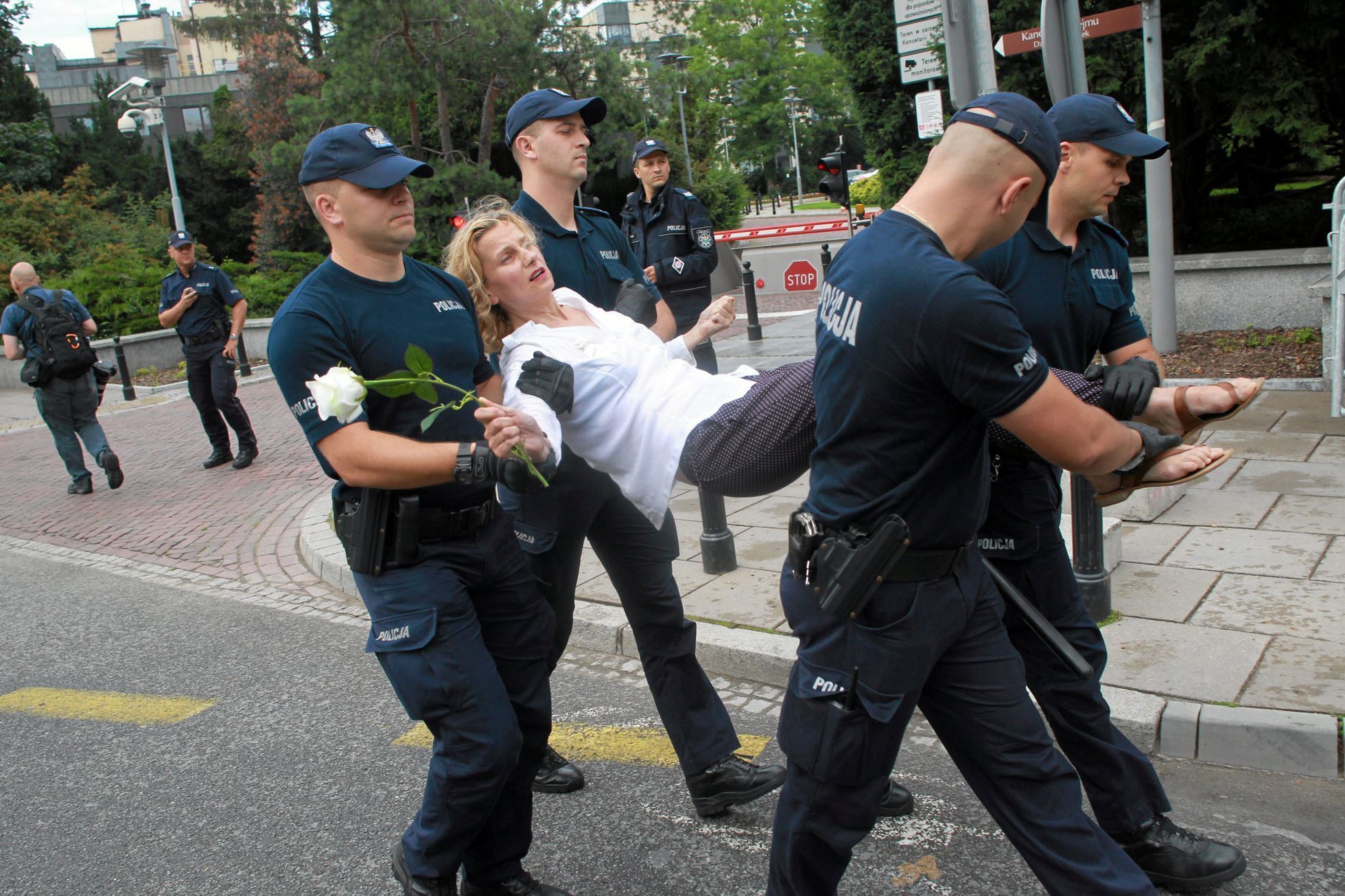 Polsko policie a demonstratka