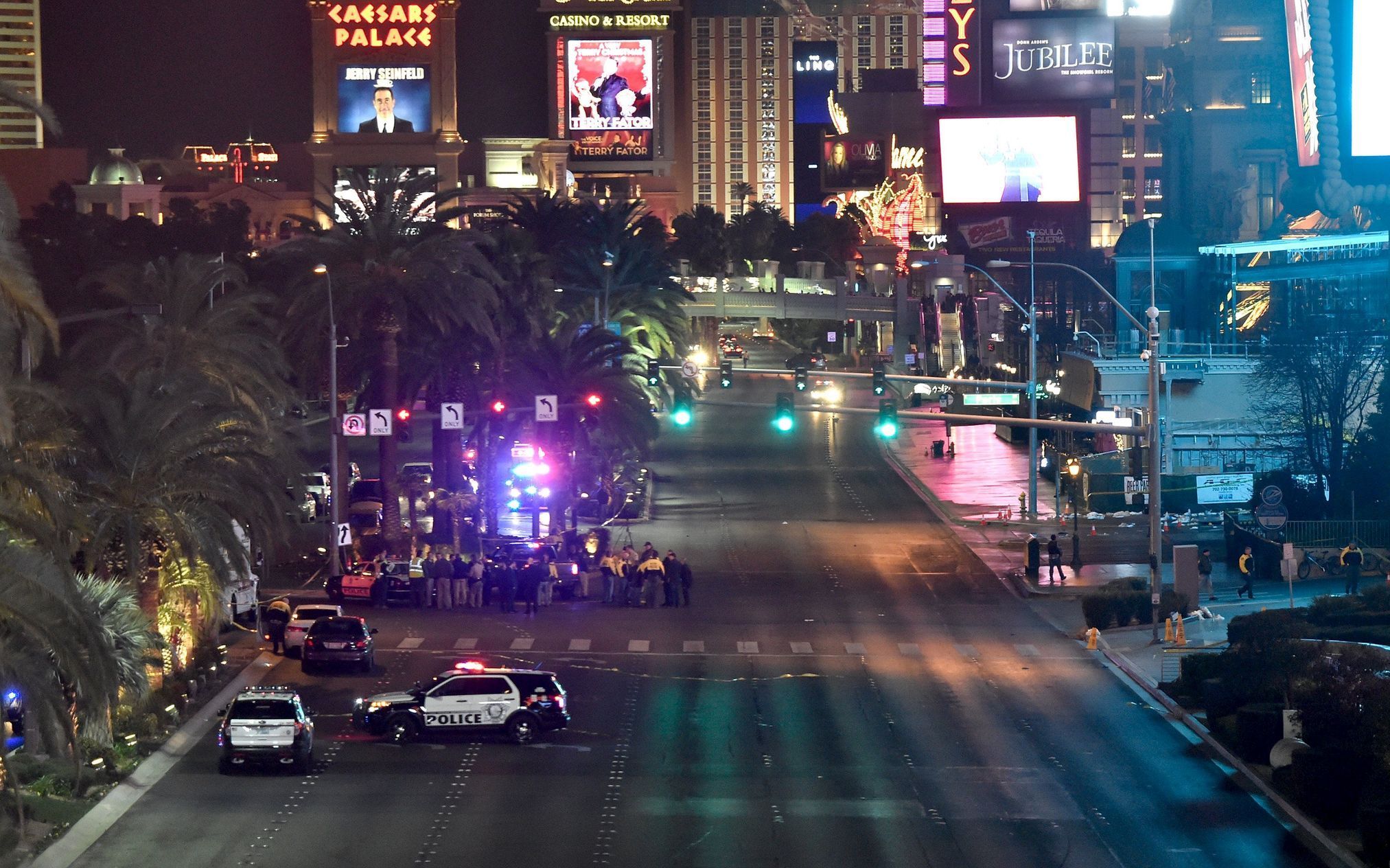 Policie na místě incidentu v Las Vegas