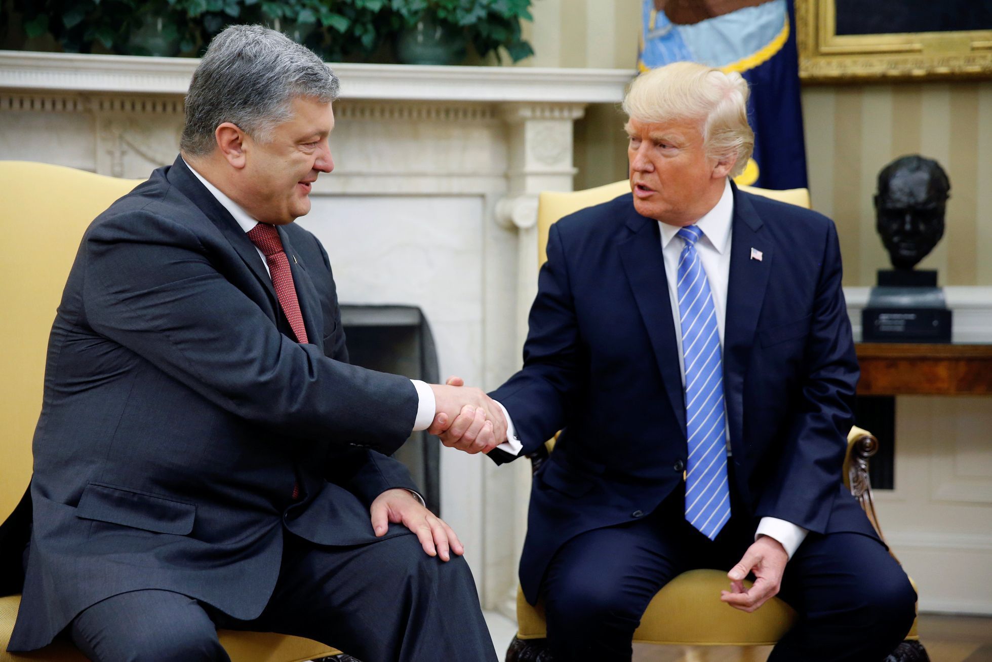 Petro Porošenko na setkání s Donaldem Trumpem