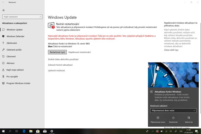 Windows 10 April Update.