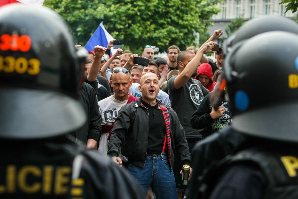 Demonstrace proti imigrantům v Brně