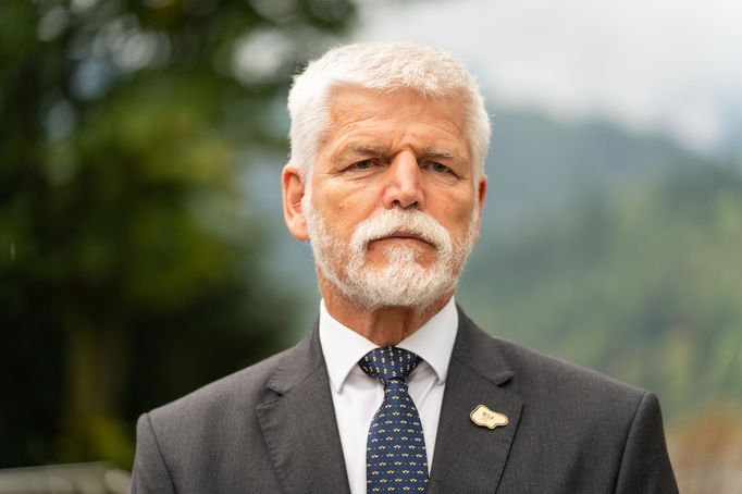 Prezident Petr Pavel na tiskovém brífinku po Bledském strategickém fóru ve Slovinsku