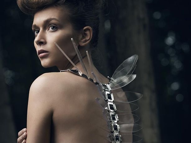 Linda Vokál je také autorkou originálního zádového šperku ve tvaru křídel vážky. Oblékla jej například bývalá biatlonistka Gabriela Koukalová na Ples České televize.