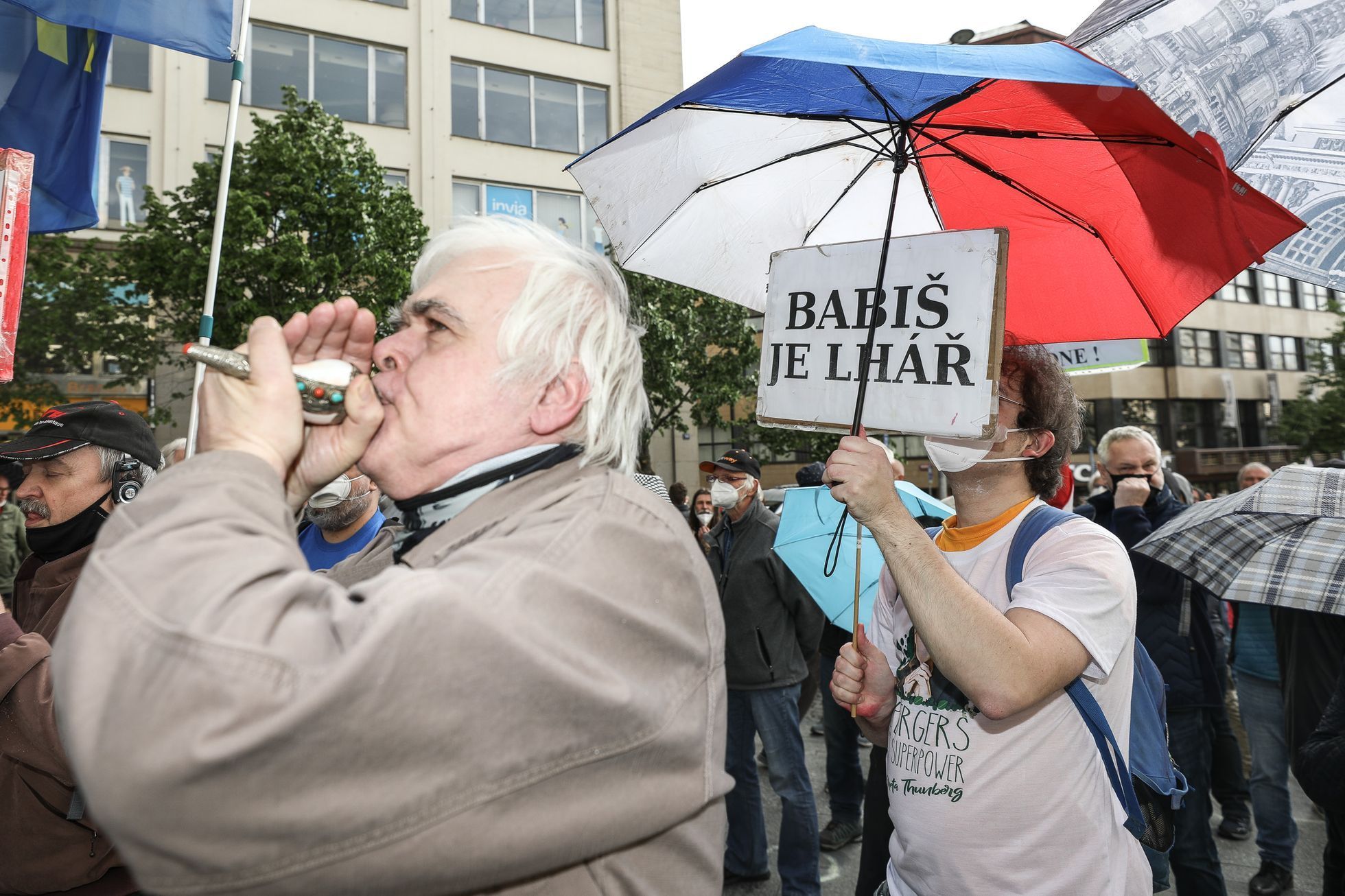 Demonstrace Milion chvilek Václavské náměstí 20. 5. 2021 za odstoupení Marie Benešové