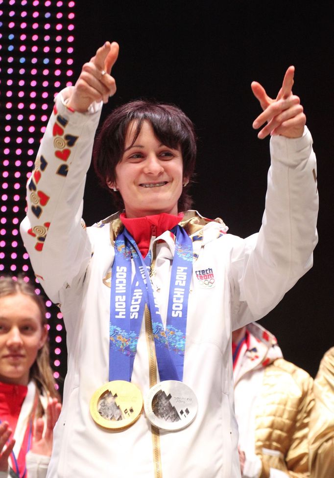 Letná, přivítání olympioniků ze Soči: Martina Sáblíková