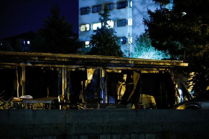 Požár v nemocnici ve severomakedonském městě Tetovo.