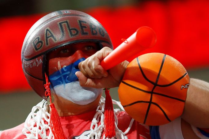 basketbal, MS 2019, Česko - Srbsko, fanoušek Srbska