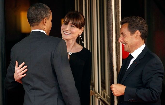 Barack Obama, Nicolas Sarkozy a Carla Bruni