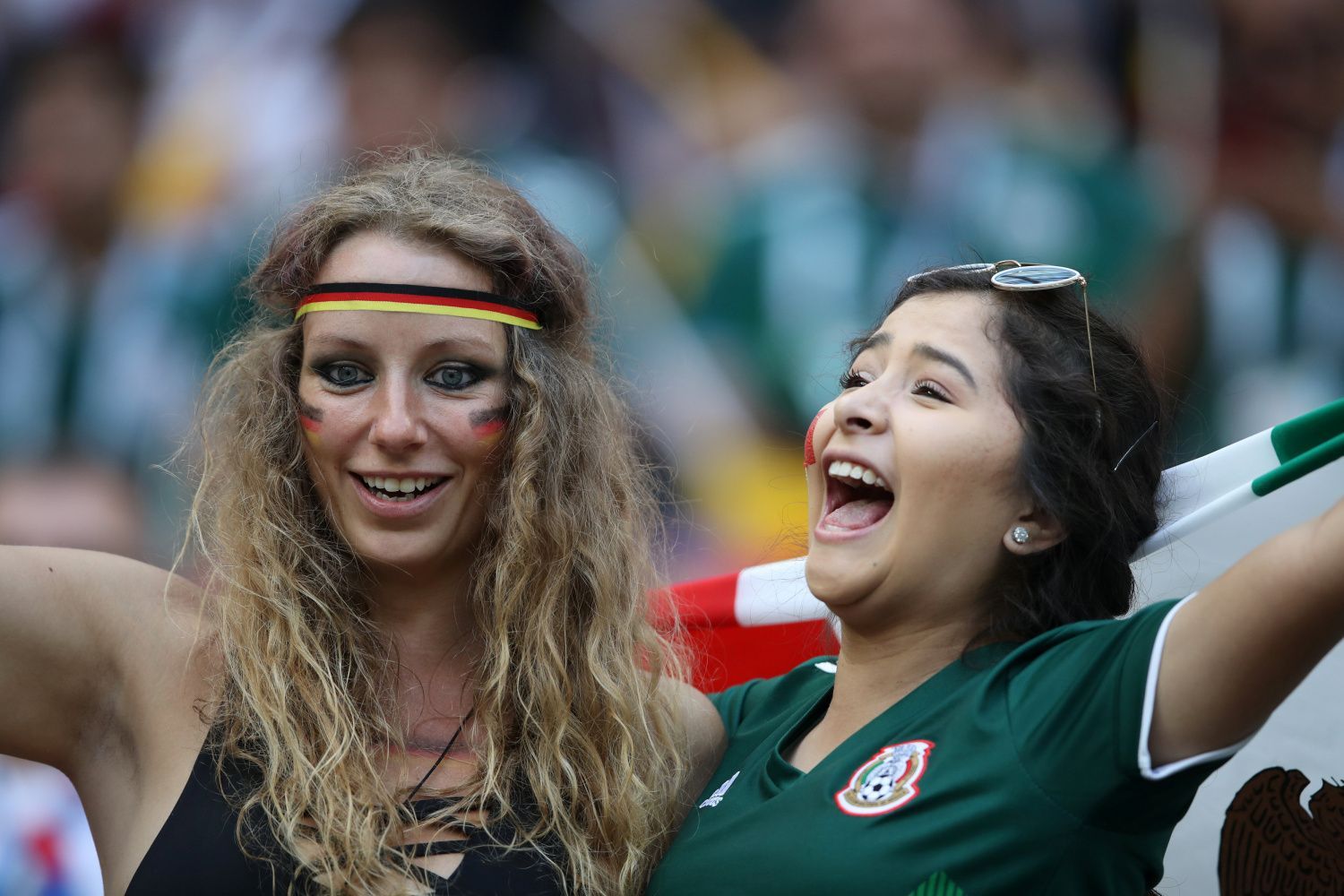Fanoušci na zápase Německo - Mexiko na MS 2018