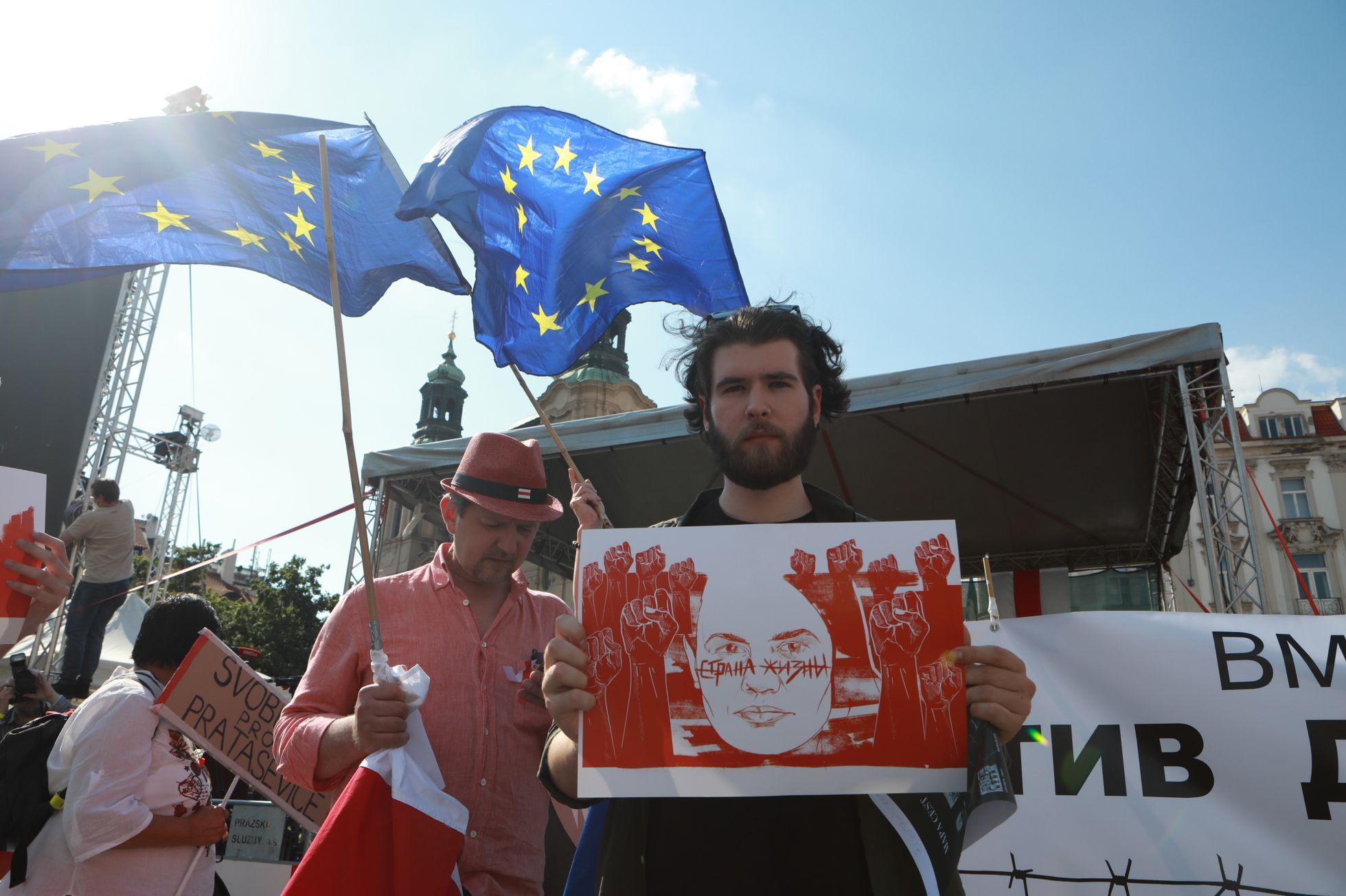 bělorusko staroměstské náměstí demonstrace Cichanouská v praze