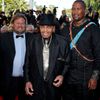 Joe Jackson, father of the late pop star Michael Jackson, and Mandla Mandela arrive with guests for the screening of the film &quot;Sils Maria&quot; in competition at the 67th Cannes Film Festival in