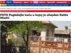 Dům, kde zatkli Mladiče. Printscreen ze stránky deníku Jutarnji List.