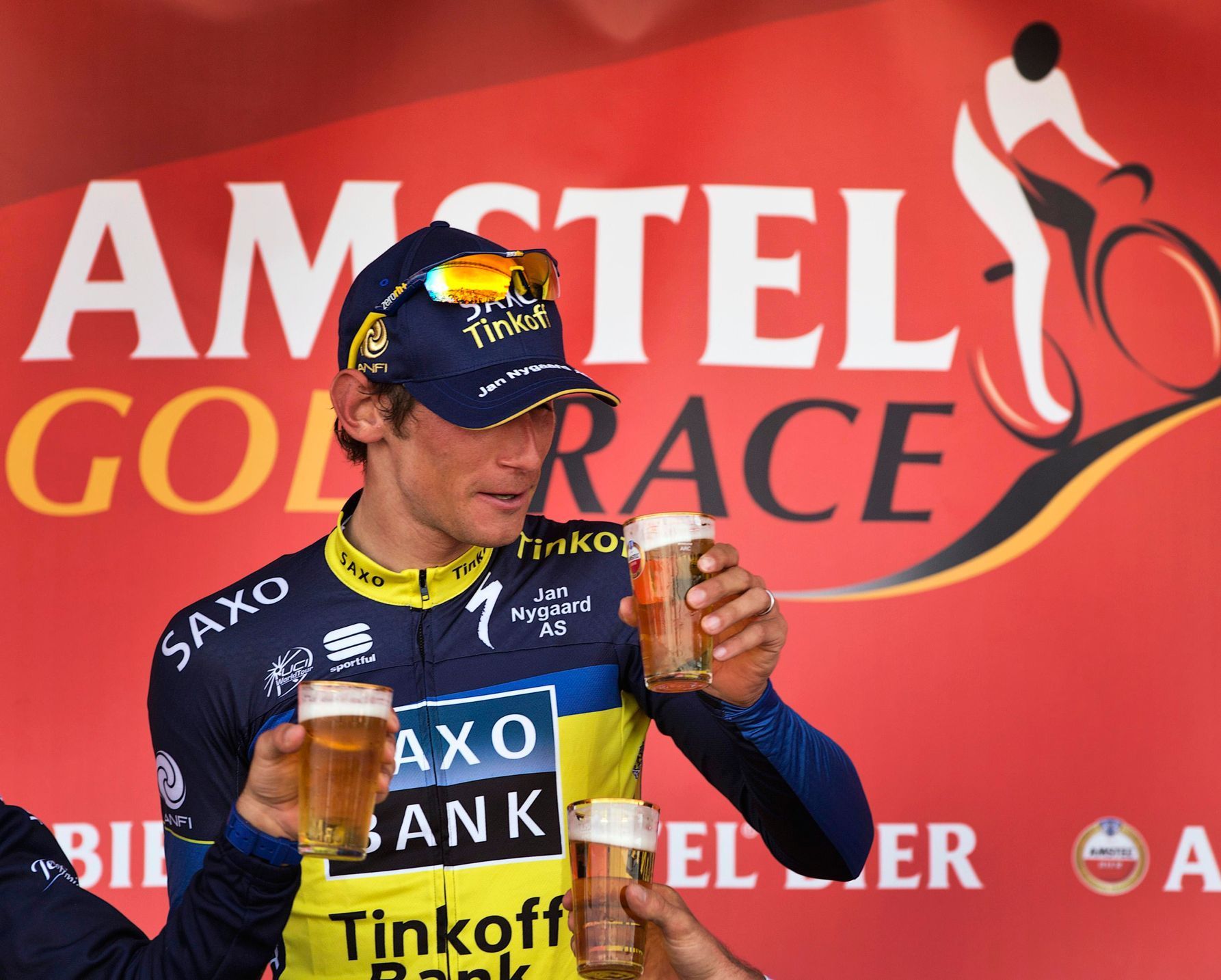 Roman Kreuziger po vítězství v závodě Amstel