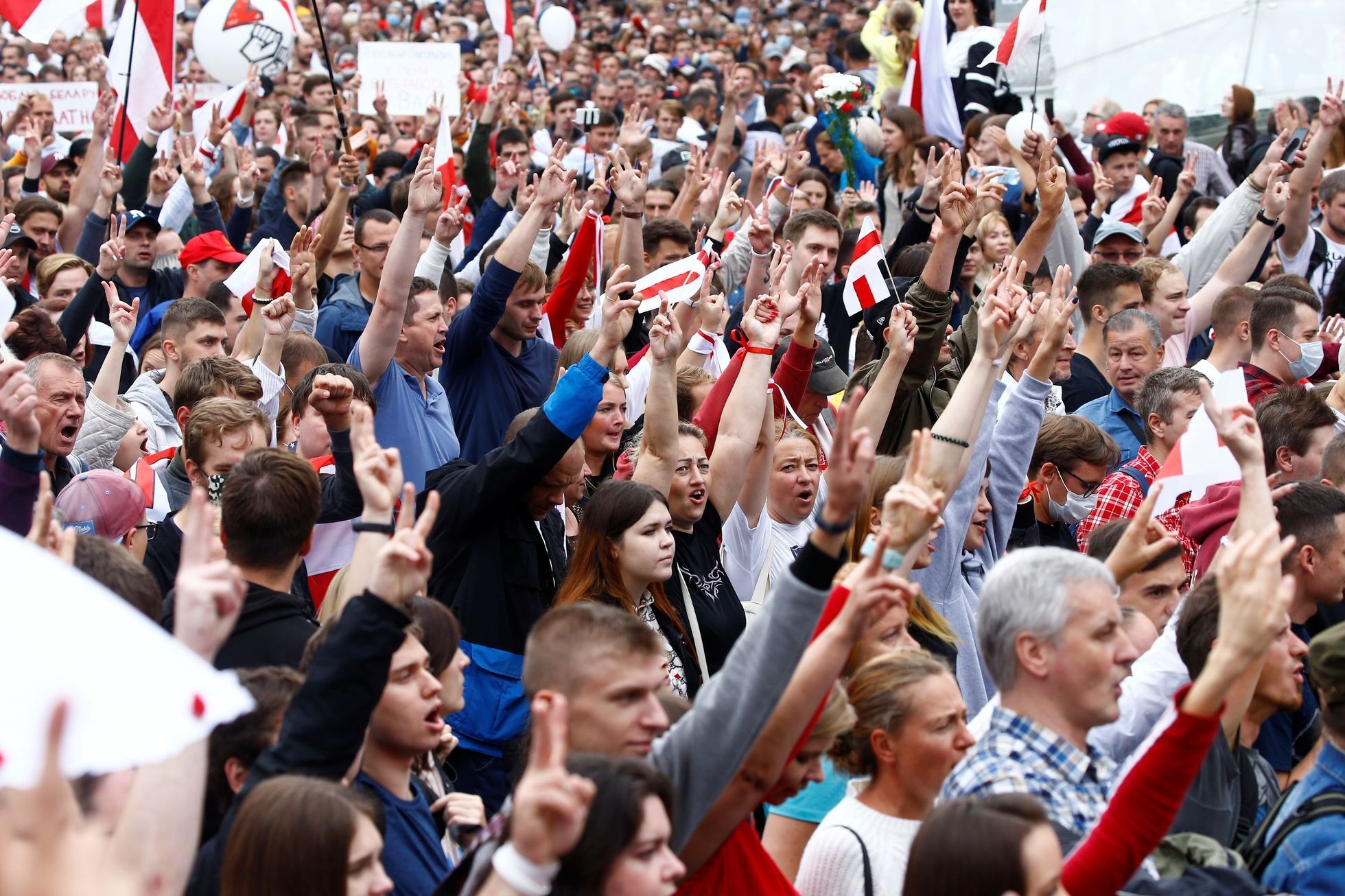 bělorusko minsk protest demonstrace protivládní lukašenko