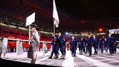 Mezinárodní uprchlický tým na olympijských hrách v Tokiu.