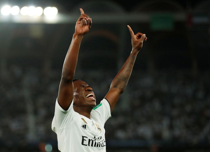 Vinicius Junior z Realu Madrid slaví gól španělského týmu ve finále MS klubů