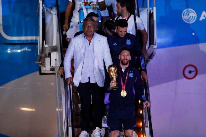 Soccer Football - Argentina team arrives to Buenos Aires after winning the World Cup  - Buenos Aires, Argentina - December 20, 2022 Claudio Tapia, president of the Argent