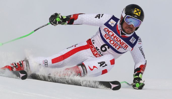 Marcel Hirscher v obřím slalomu na MS 2017