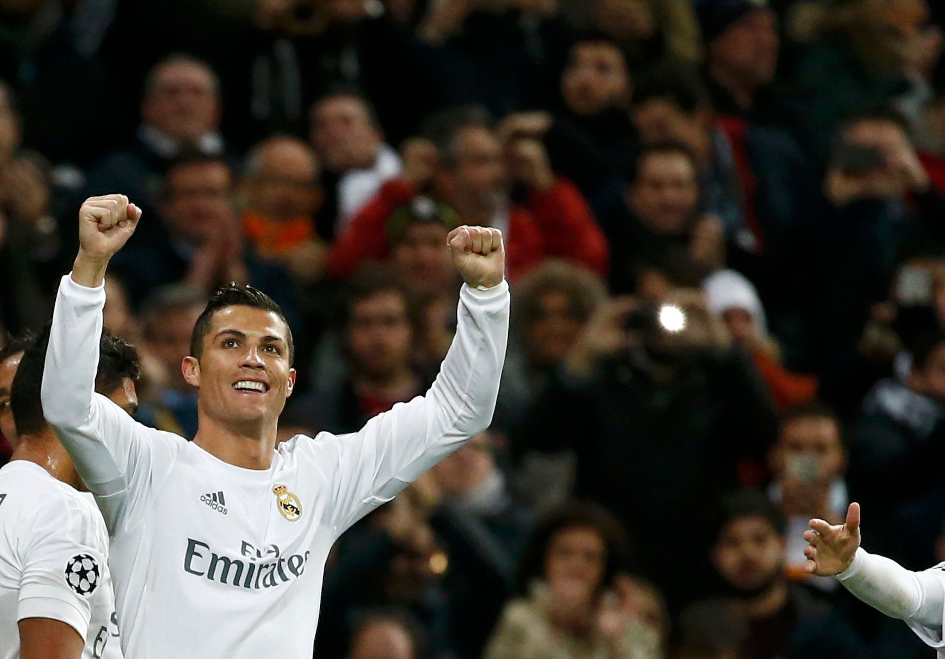 Cristiano Ronaldo slaví gól v Lize mistrů