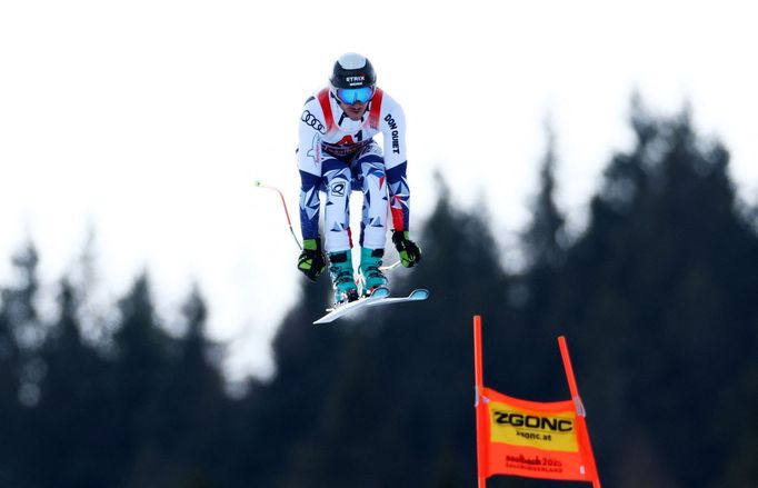 Jan Zabystřan v závodě ve sjezdu mužů na MS v Saalbachu 2025