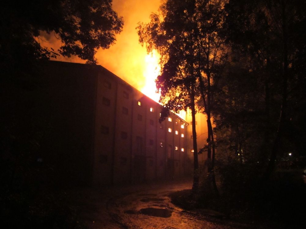 Požár skladu chmele ve Mšeci