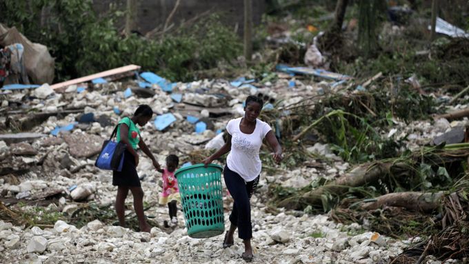 Zpustošená oblast Haiti