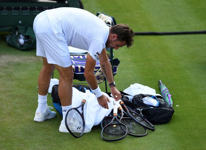 Tennis - Wimbledon - All England Lawn Tennis and Croquet Club, London, Britain - July 3, 2019  Switzerland's Stan Wawrinka during his second round match against Reilly Op