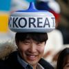 Korejská curlingová fanynka na ZOH 2018