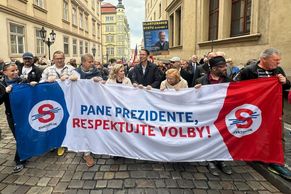 "Respektujte volby!" Demonstranti přišli k Hradu dát vzkaz prezidentovi
