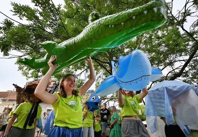 Festivalový průvod na zahájení 42. ročníku Prázdnin v Telči.