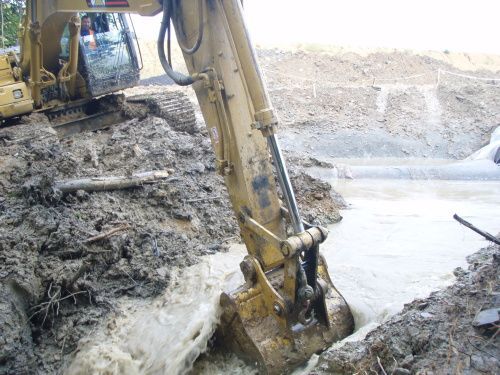 Fulnek, prasklé potrubí