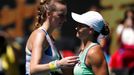Petra Kvitová a Ashleigh Bartyová po vzájemném zápase na Australian Open 2020