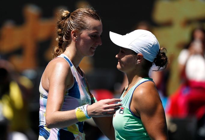 Petra Kvitová a Ashleigh Bartyová po vzájemném zápase na Australian Open 2020